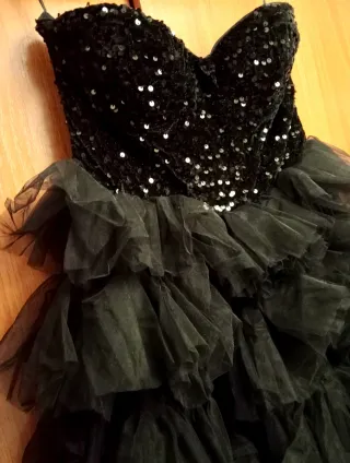 Vestido de fiesta lentejuelas negro
