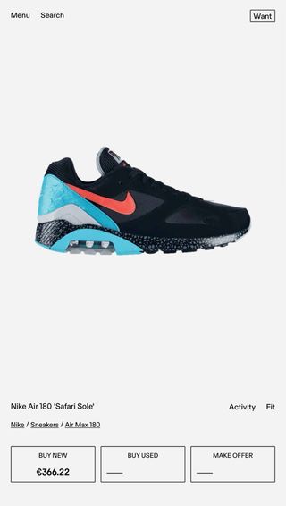 Nike Air Max 180 "Safari Sole Black" (2014) T:43