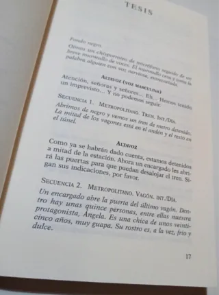 Tesis, guión original de la película.