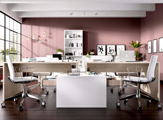 Escritorio Rox 1 Cajón 1 Puerta. Nature y Blanco