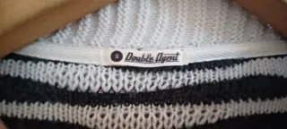 Chaqueta de punto rayas blanco y negro