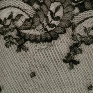 Mantilla Manteleta antigua  encaje negro señorita