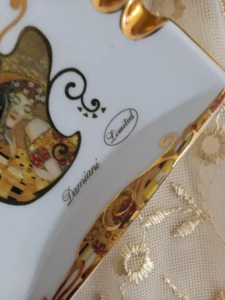 Posacenere Limoges in porcellana decorato oro