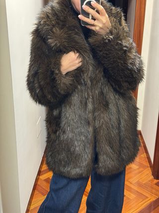 Abrigo peluche marrón