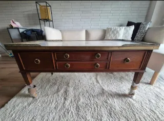 Remato mesa centro mármol y madera