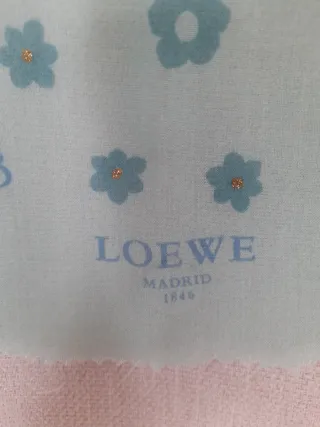 Pañuelo Loewe Flores Azul Teal