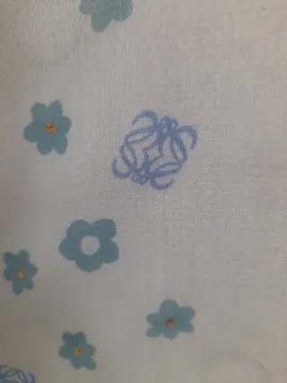 Pañuelo Loewe Flores Azul Teal