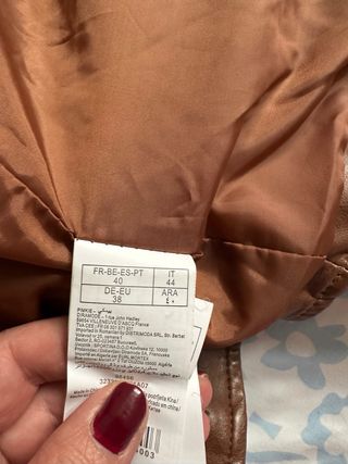 Chaqueta efecto piel marrón Talla L