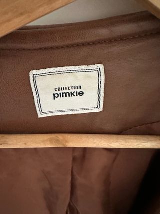 Chaqueta efecto piel marrón Talla L