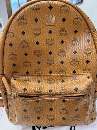 Mochila MCM Original Marrón y Dorada