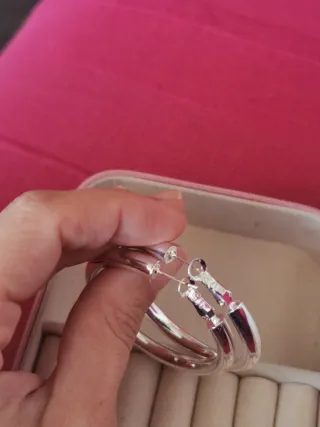 Pendientes Aro Plata 5 cm