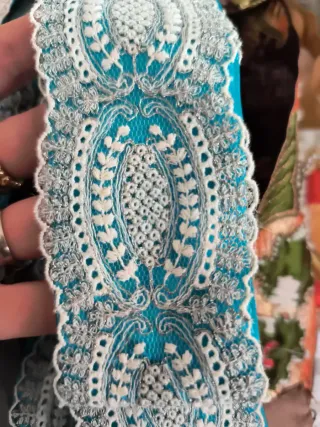 Falda Fallera Azul y Plata