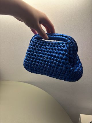 Clutch blu metalizzata blu