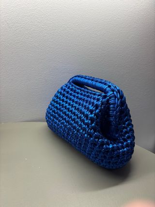 Clutch blu metalizzata blu