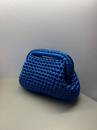 Clutch blu metalizzata blu