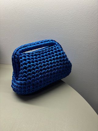 Clutch blu metalizzata blu