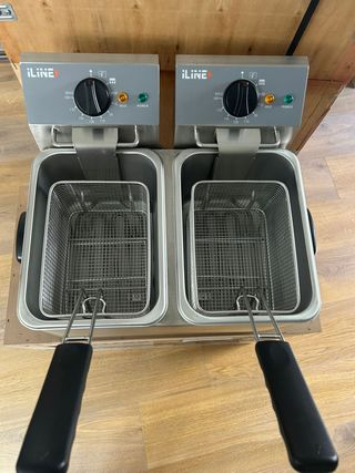 FREIDORA ELECTRICA DOBLE 10+10L INOX NUEVA