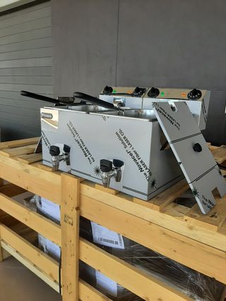 FREIDORA ELECTRICA DOBLE 10+10L INOX NUEVA