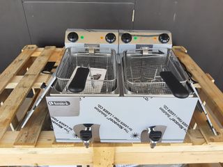 FREIDORA ELECTRICA DOBLE 10+10L INOX NUEVA