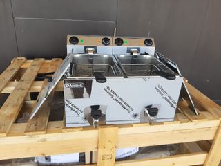 FREIDORA ELECTRICA DOBLE 10+10L INOX NUEVA