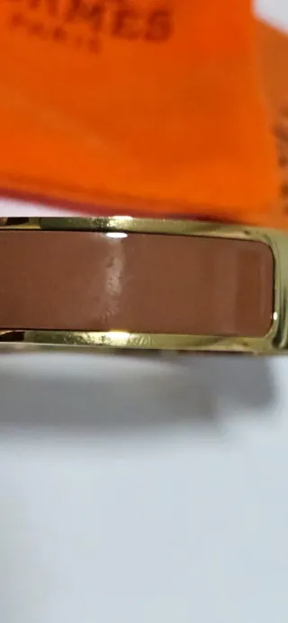 Pulsera Hermès Olympe Dorada Marrón