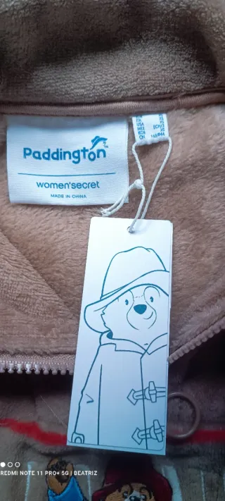 Conjunto Pijama Osito Paddington Beige y Rojo
