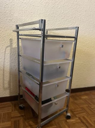 Cajonero Metálico con Cajones Transparentes