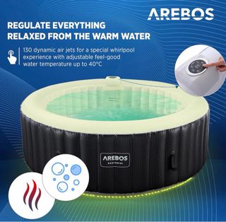 Arebos SPA Hinchable automático Santorini 208 cm