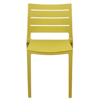 Sedia Impilabile da Esterno in Resina Gialla 78cm