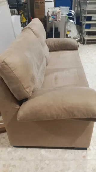 Sofá 3 plazas beige/marrón