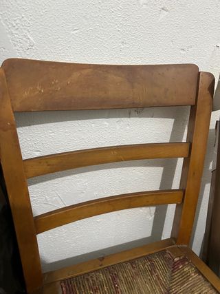Silla rústica madera y mimbre