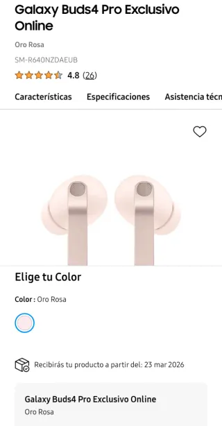 Samsung Galaxy Buds4 Pro Oro Rosa