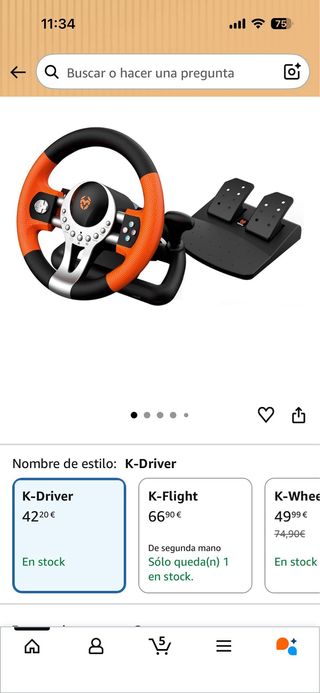 Volante y Pedales Krom K-Driver para PC/Consola