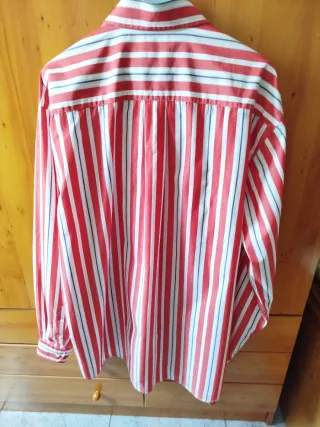 Camisa Lacoste Rayas Rojas Talla L