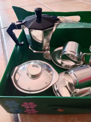 Set Giocattolo Vintage Caffettiera e Tazzine