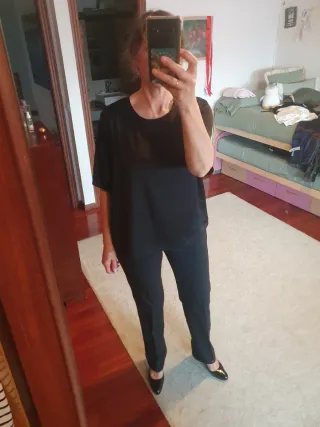 Blusa satinada negra mujer Primark Talla L