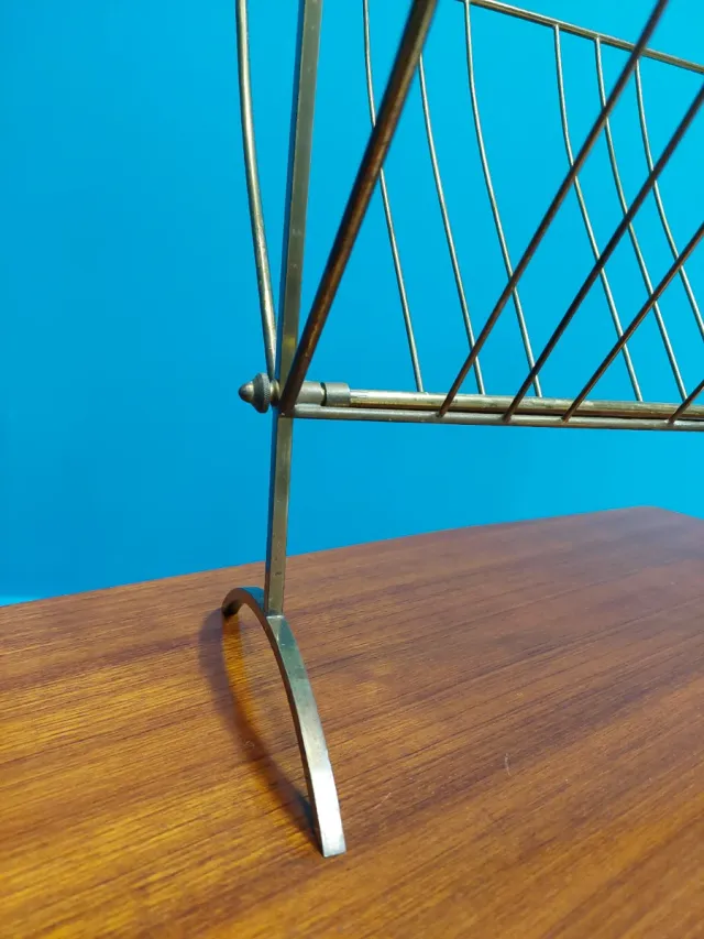 Portariviste vintage anni '60 in ottone e legno