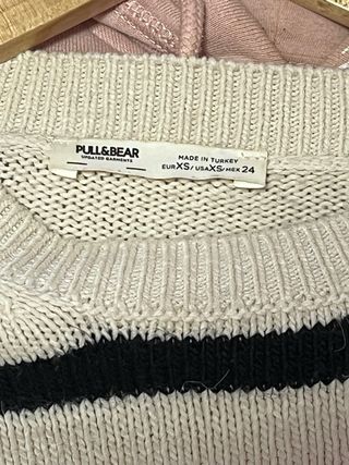Jersey rayas Pull&Bear beige y negro talla S