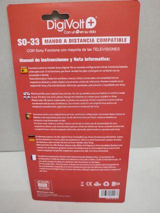 Mando SONY TV Nuevo