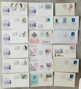 71 Sobres con matasellos conmemorativos sellos Cor