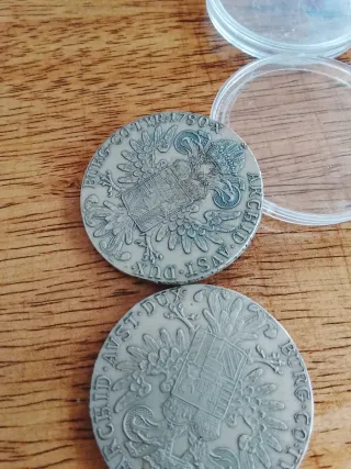 2 Monedas Thaler M. Theresia Austria plata