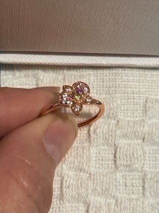 Anillo Flor Luxenter Oro Rosa y Circonitas