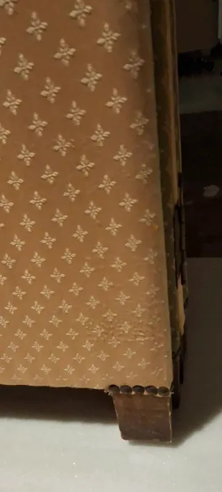 4 Biombos de tela verde y beige