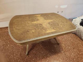 Mesa de comedor extensible madera y cristal