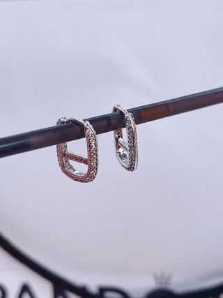 Pendientes Aro Pandora Link Plata