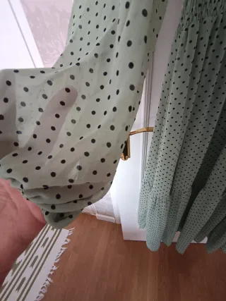 Vestido boho verde con lunares