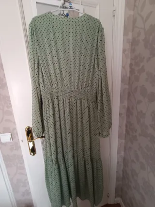 Vestido boho verde con lunares