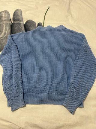 Chaqueta azul de punto Oversize