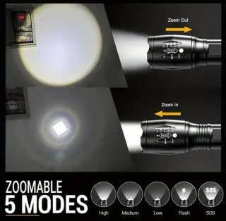 2x1!! Pack x2 Linternas LED con Zoom Óptico – Nuev