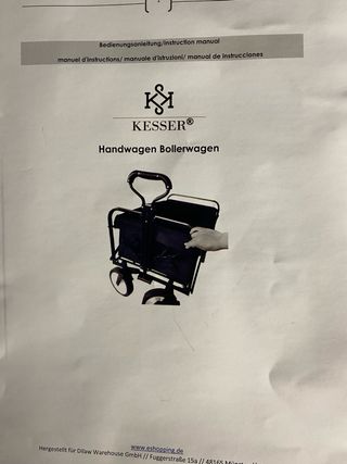 Carrito de compra plegable negro y azul